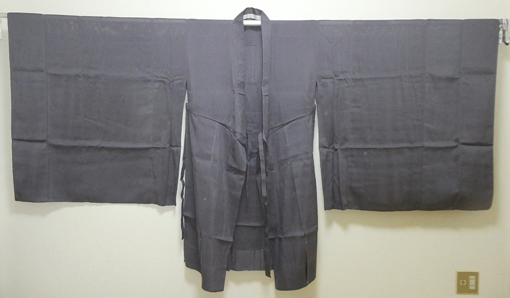 (07) 曹洞宗 法衣 大衣 夏用 僧侶仏教仏具法衣袈裟装束制服恩衣本衣黒衣直綴　美品