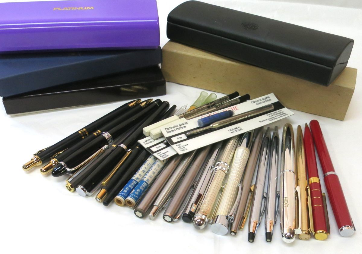 【人気定番，品質保証】 1000円スタート 万年筆/ボールペン等 22点まとめ PARKER/MONTBLANC/PLATINUM/SHEAFFER/YSL他 付属品有 文房具 筆記用具 U60001(パーカー)｜売買されたオークション情報、yahooの商品情報をアーカイブ公開 - パーカー