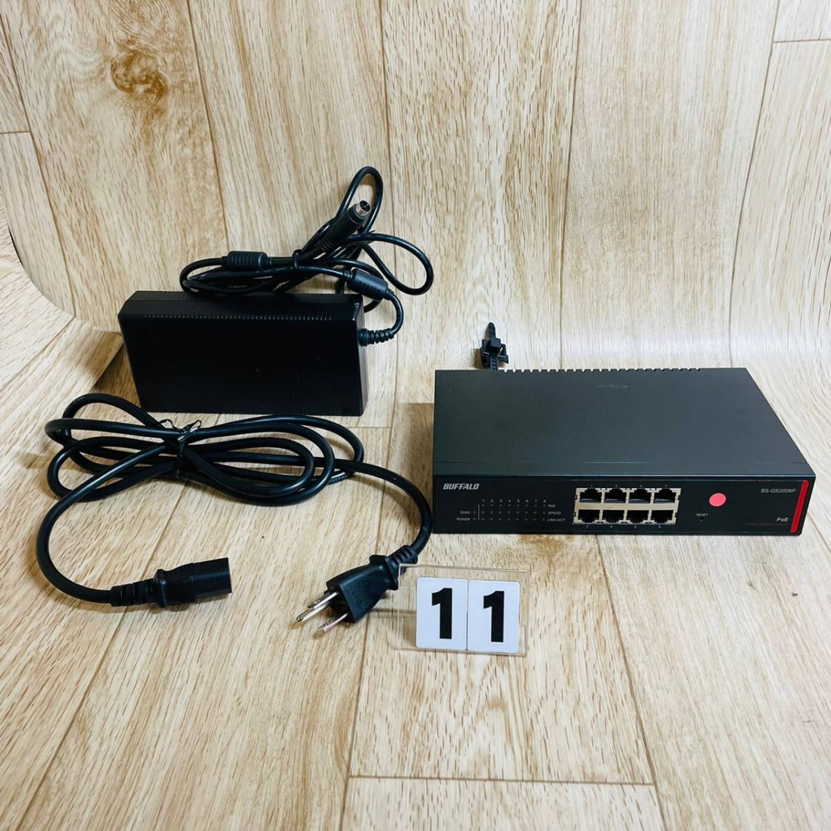 11【通電OK】Buffalo BS-GS2008P バッファロー スイッチングハブ Giga 