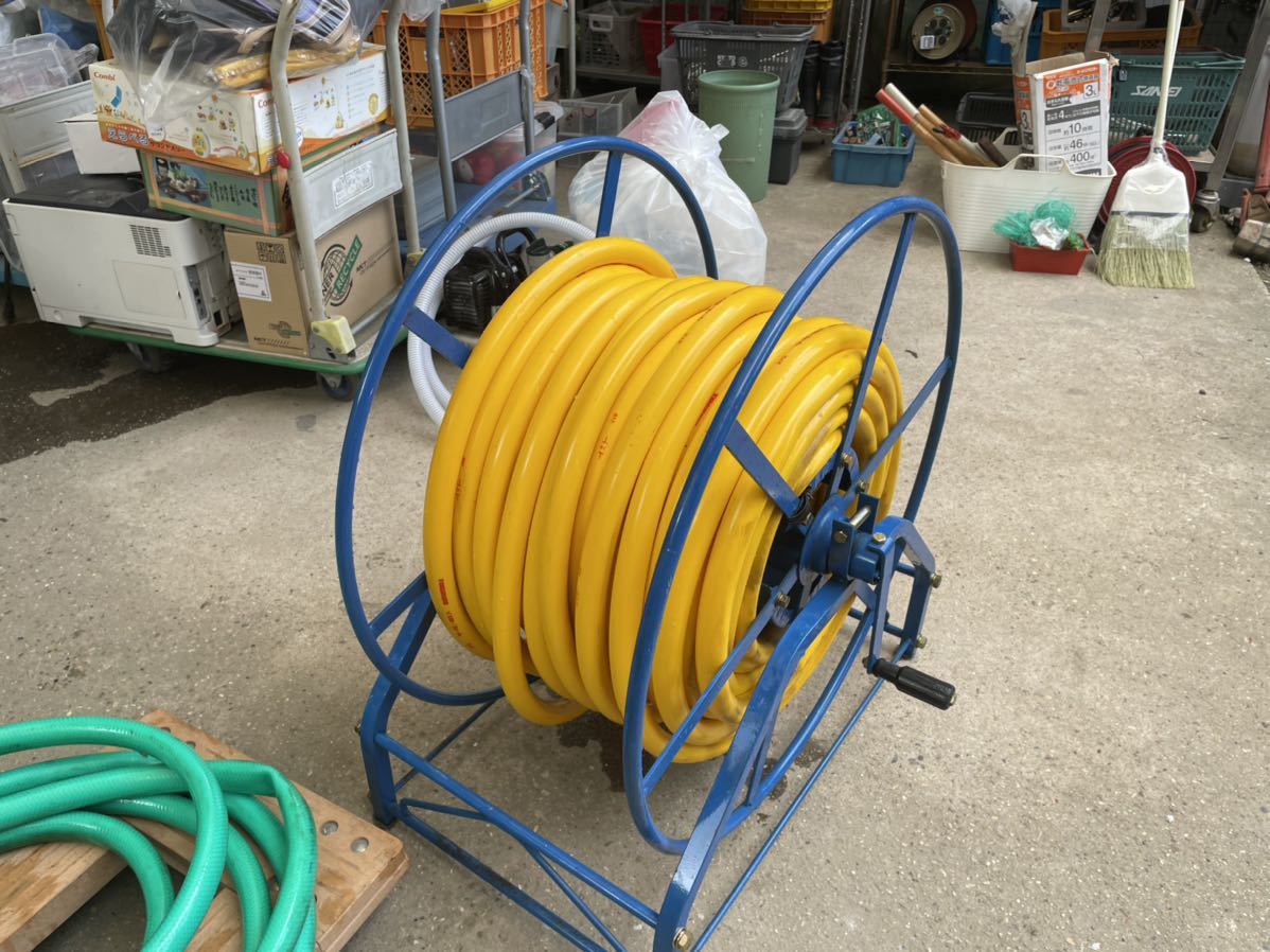 22D08-18：中古現状品 ホースリール 動噴 巻取 散布 散霧 手動 散水