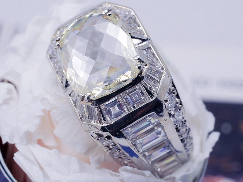 【1円スタート送料無料!】定価1480万『オールドカット 2.098ct』天然イエローダイヤリング I1 14号 Pt900 注目 新品 贈答品 鑑定書付き_2