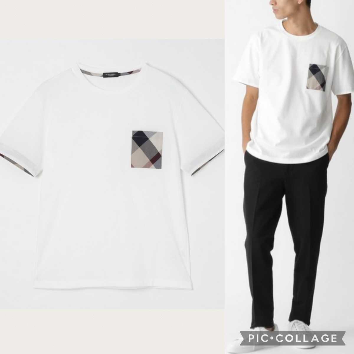 【100%新品，お買い得】 試着のみ 定価10 890円 ブラックレーベルクレストブリッジ ベージュクレストブリッジチェックポケT 半袖Tシャツ カットソー バーバリー(トップス)｜売買されたオークション情報、yahooの商品 男性用