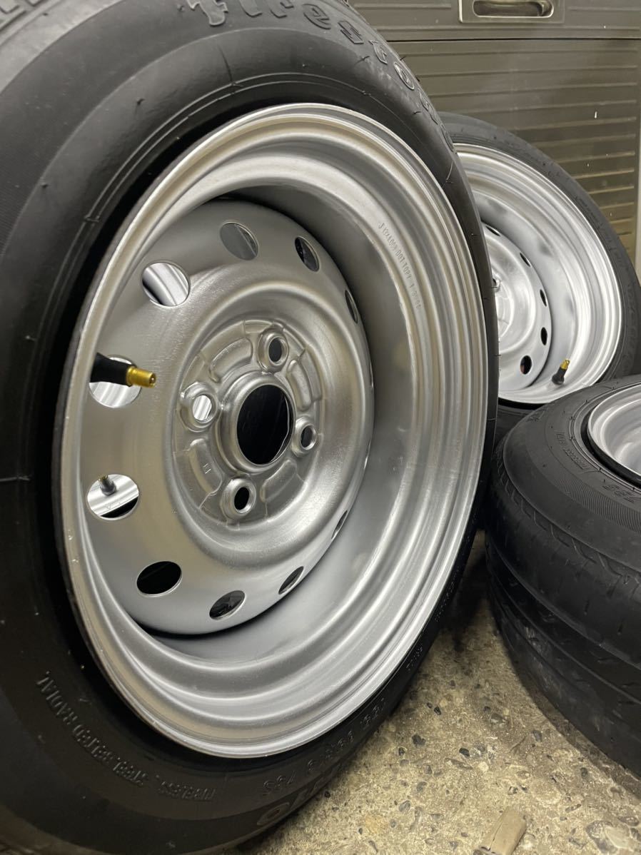 鉄チン 加工ホイール テッチン 13インチ 6.5jプラス13 PCD100 4H ハブ