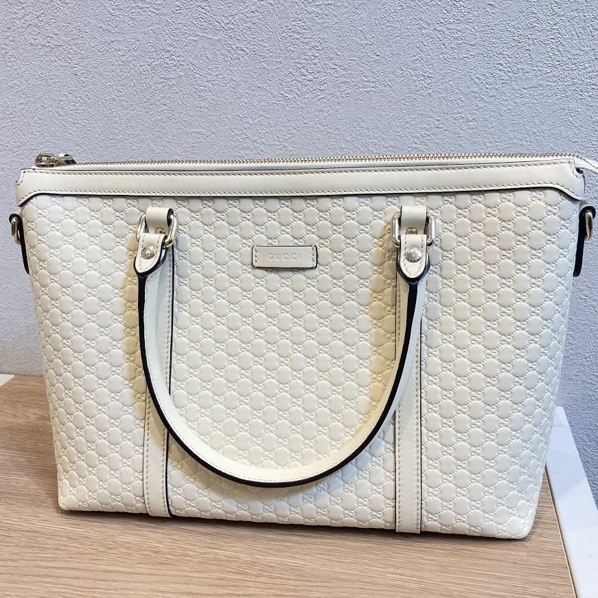 【低価，本物保証】 GUCCI グッチ 449656 グッチシマ ハンドバッグ ホワイト(その他)｜売買されたオークション情報、yahooの商品情報をアーカイブ公開 - オークファン かばん、バッグ