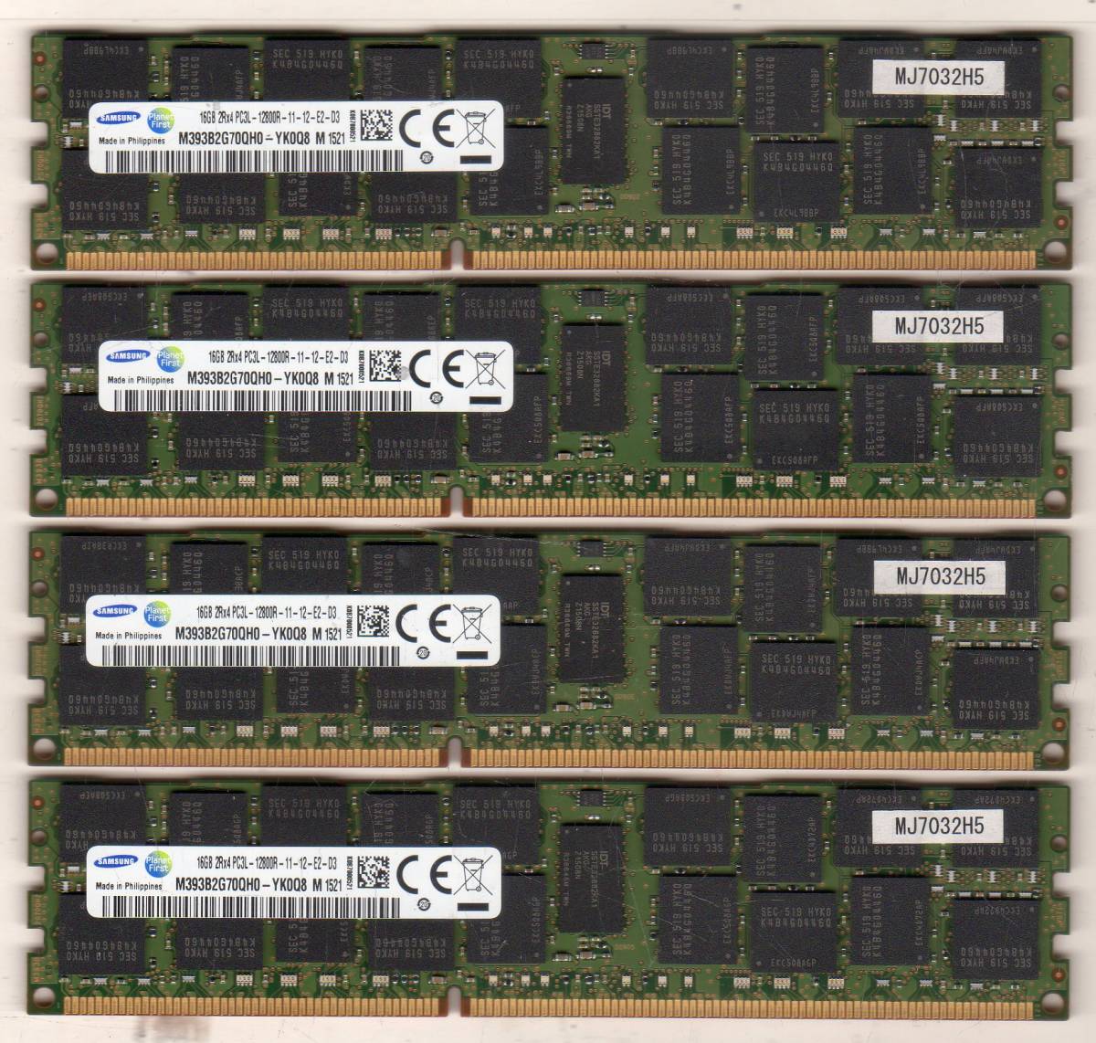 【赤字超特価，低価】 サーバー用 SAMSUNG 2Rx4 PC3L-12800R-11-12-E2-D3 16GB&times;4枚セット 計 64GB 両面チップ(8GB)｜売買されたオークション情報、yahooの商品情報をアーカイブ公開 - オークファン DIMM