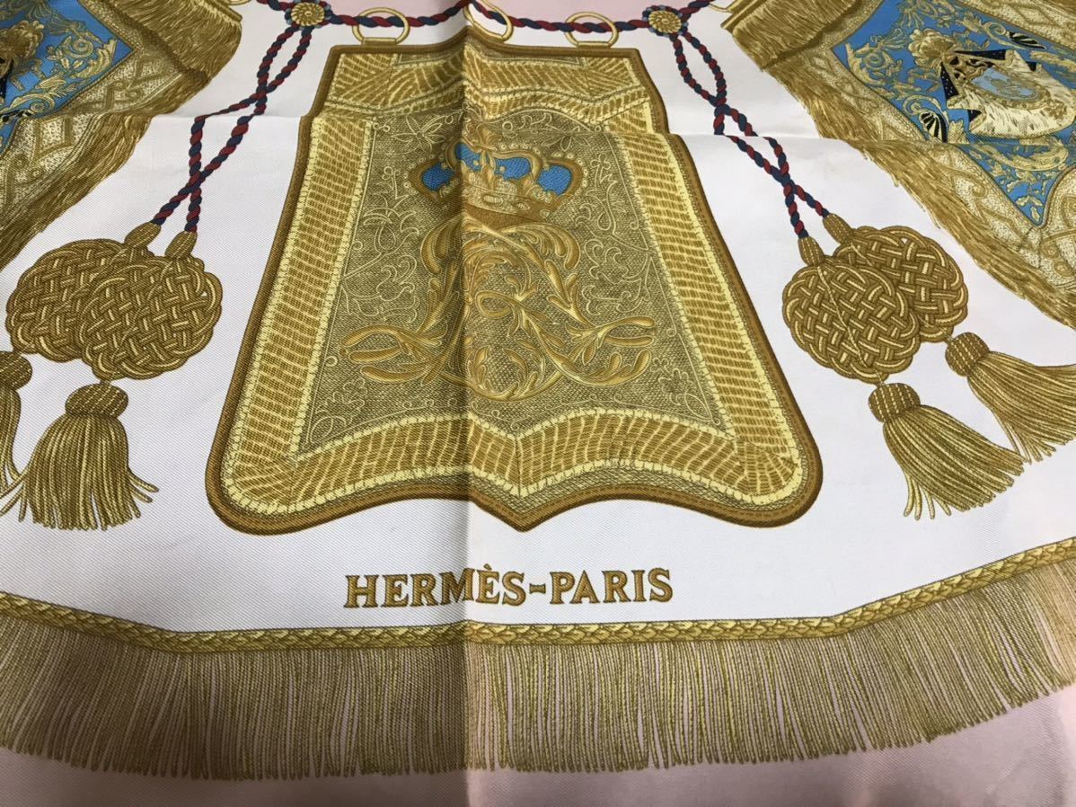 エルメス HERMES スカーフ カレ90 Poste et Cavalerie サーベル飾袋 薄