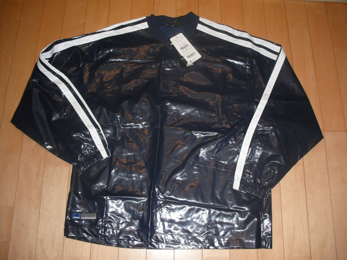 adidas 00s ナイロンジャケット アディダス 中古・古着通販adidas ウエスタンジップアップ (アディダス) ブラック Ｌ 黒×金 万国旗 Lサイズ トラックジャケット サッカー 日本代表 フェイクレザージャケット