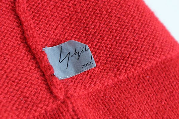 Yohji Yamamoto POUR HOMME ◇ニットキャップ 赤 刺繍 ビーニー ニット