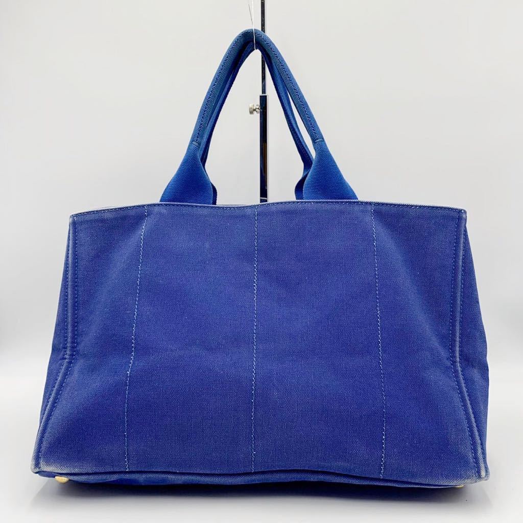 PRADA カナパ キャンバス ハンドバッグ トートバッグ デニム グレー