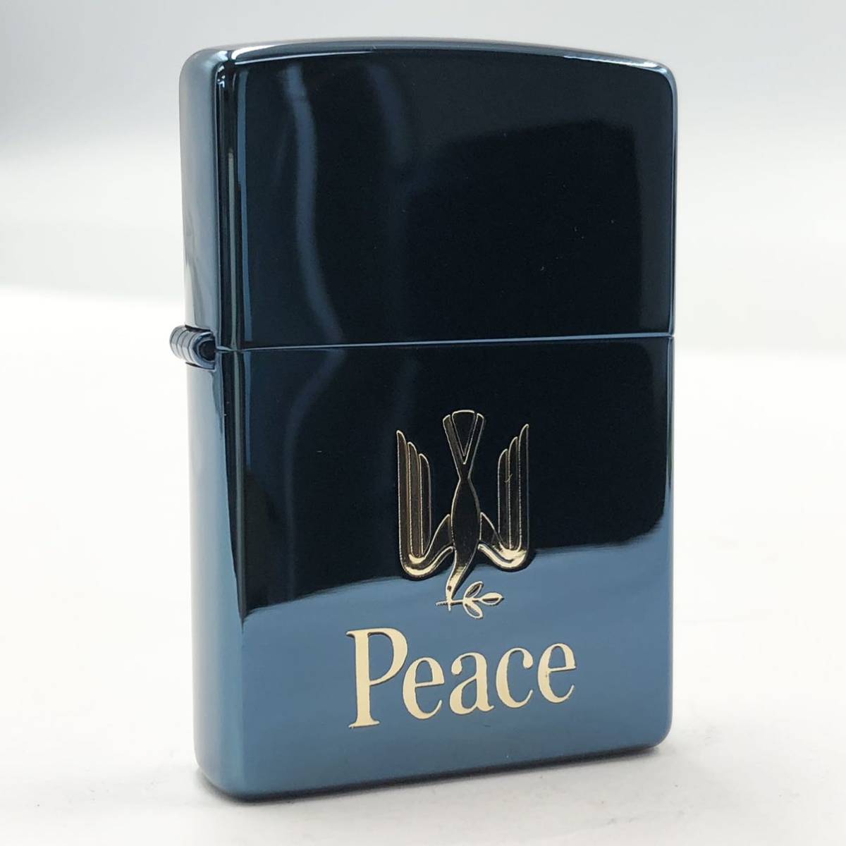 17NI 未使用!!☆ZIPPO PEACE DESIGN ブルーチタン☆ジッポ ジッポー 