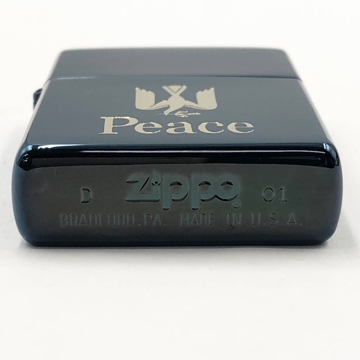 17NI 未使用!!☆ZIPPO PEACE DESIGN ブルーチタン☆ジッポ ジッポー 