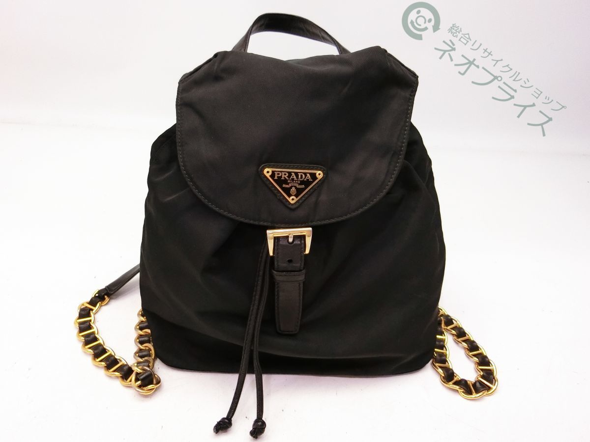  Y6526 PRADA プラダ ナイロン レザー ゴールド チェーン リュック サック バッグ(リュック)｜売買されたオークション情報、yahooの商品情報をアーカイブ公開 - オークファン かばん、バッグ
