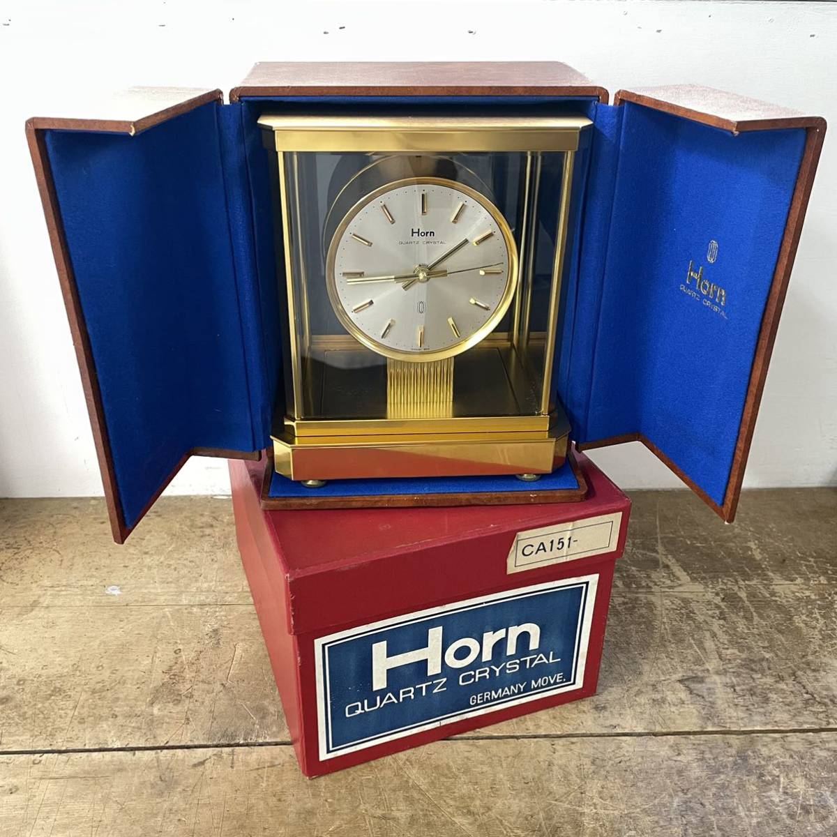 Horn Quartz GERMANY MOVE 置時計 金色 ゴールド お洒落 クォーツ
