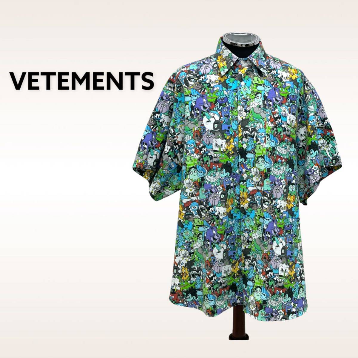 赤字超特価，限定SALE VETEMENTS ヴェトモン 20SS CARTOON カートゥーン アニメ キャラクター プリント 総柄 オーバーサイズ 半袖 シャツ UE51SH100C(Sサイズ)｜売買されたオークション情報、yahooの商品情報をアーカイブ公 半袖シャツ一般