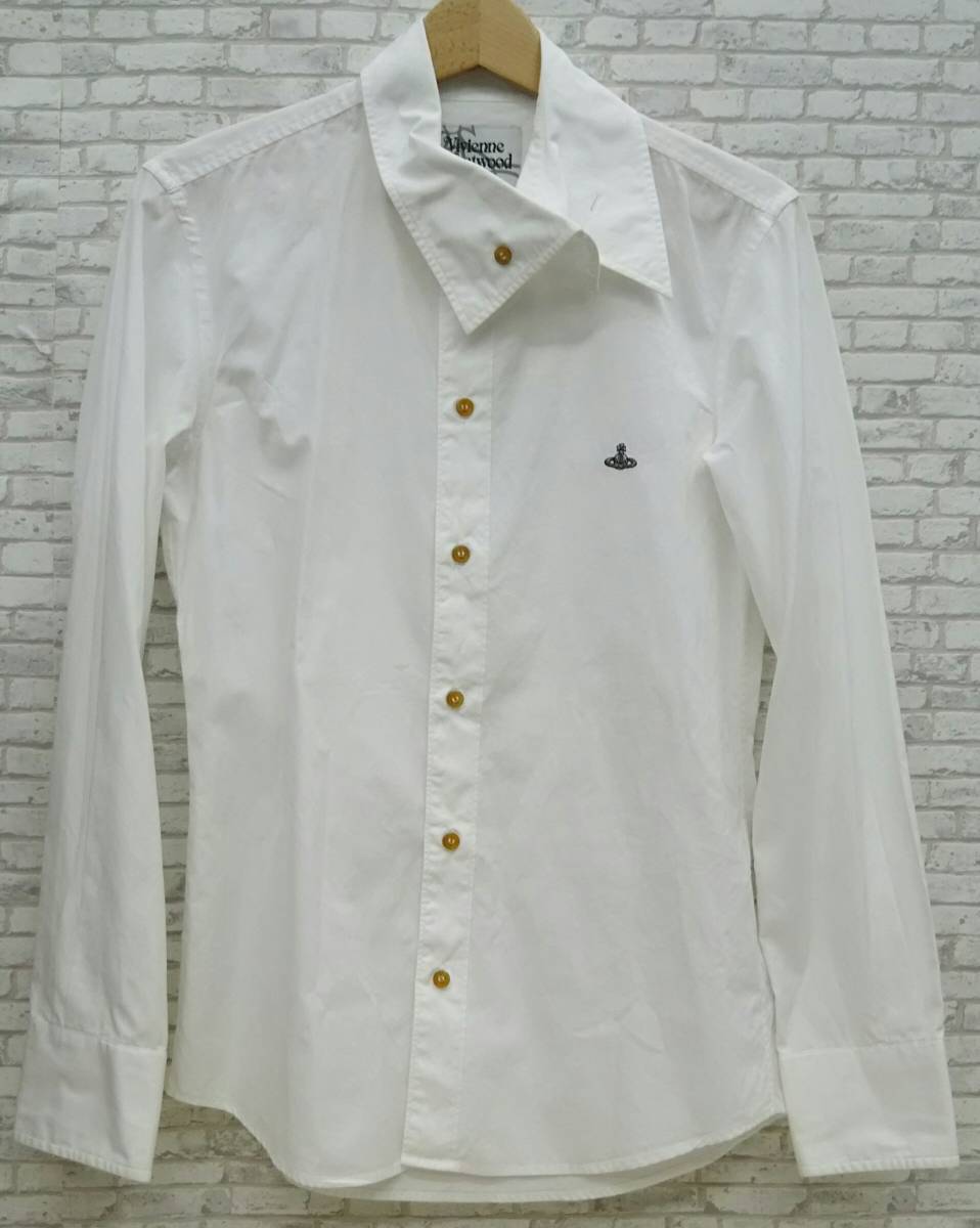  Vivienne Westwood MAN ヴィヴィアンウエストウッドマン VW-WR-72155 長袖シャツ コットン ホワイト サイズL オーブ刺繍 メンズインナー(長袖シャツ)｜売買されたオークション情報、yahooの商品情報を 男性用