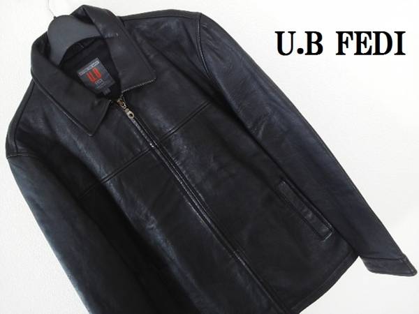 504☆定価5万☆U.B FEDI高級 羊革レザー ジャケット黒 Lフェディ