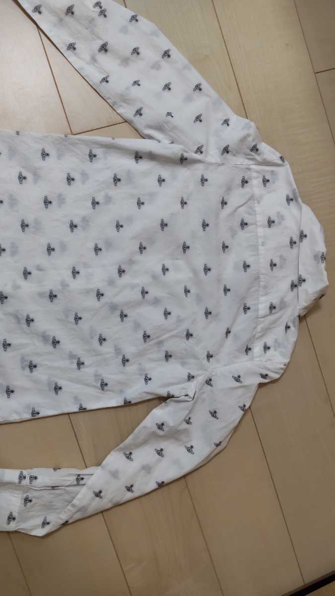 美品★ヴィヴィアンウエストウッド長袖シャツ　3 vivienne westwood 白シャツ Vivienne Westwood ヴィヴィアンウエストウッド デザイン ボーダー 0