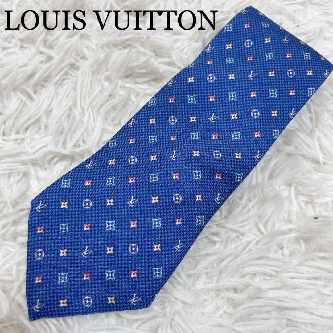 メンズ 未使用級ルイヴィトン Louis Vuitton ネクタイ モノグラム 花柄