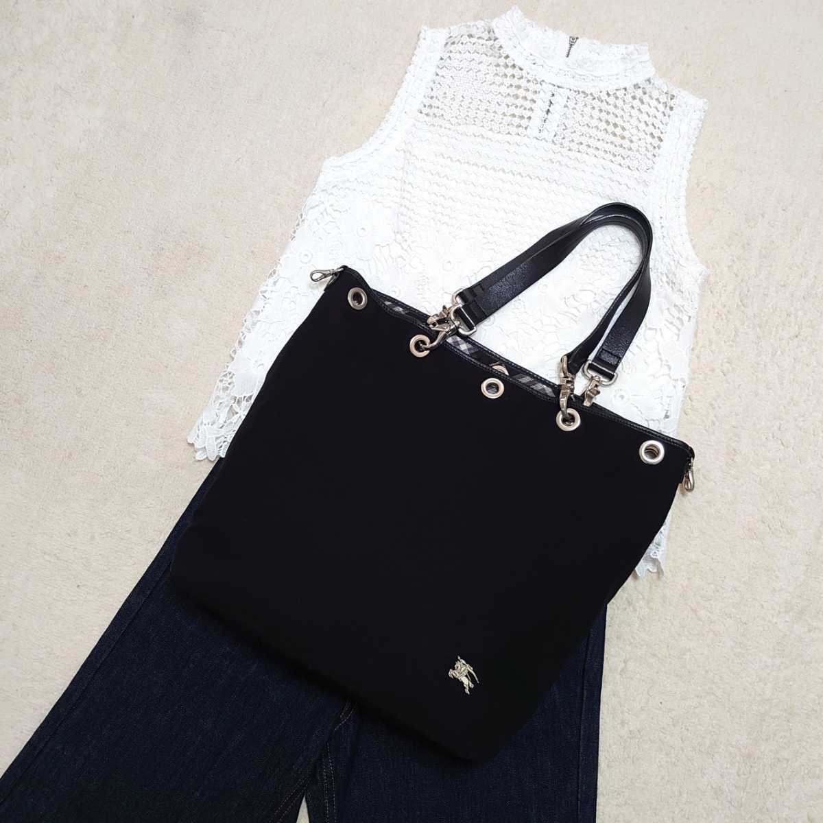 ☆美品 バーバリー ブルーレーベル BURBERRY チェック柄 トートバッグ