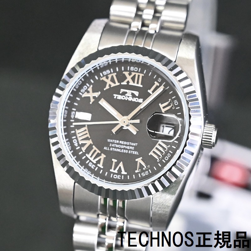 最終セール! 新品 TECHNOS正規保証付き★テクノス 限定品 ブラック ステンレス 日常生活防水 T6919SB レディース腕時計★プレゼントにも