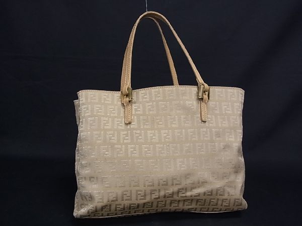 セール，格安 1円 FENDI フェンディ ズッカ柄 ズッキーノ キャンバス&times;レザー ハンドバッグ トート 手提げかばん ベージュ系 CA2172セオ(ハンドバッグ)｜売買されたオークション情報、yahooの商品情報をア かばん、バッグ