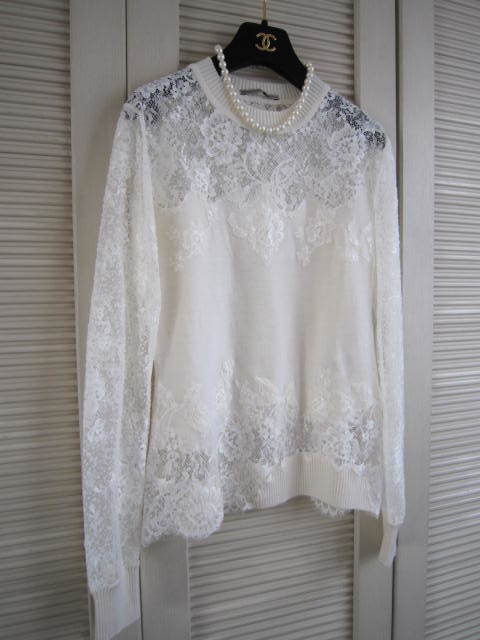 クローゼット整理!ERMANNO SCERVINO 100%virgin wool&100%polyester レース&刺繍入り 長袖トップス 42(40細身)試着のみ未使用 SCERVINO 0 レディースファッション 整理整頓のプロが伝授、おうち時間にクローゼットを美しく Ermanno 衣替えに合わせて実践したい、デンマーク式クローゼット整理術