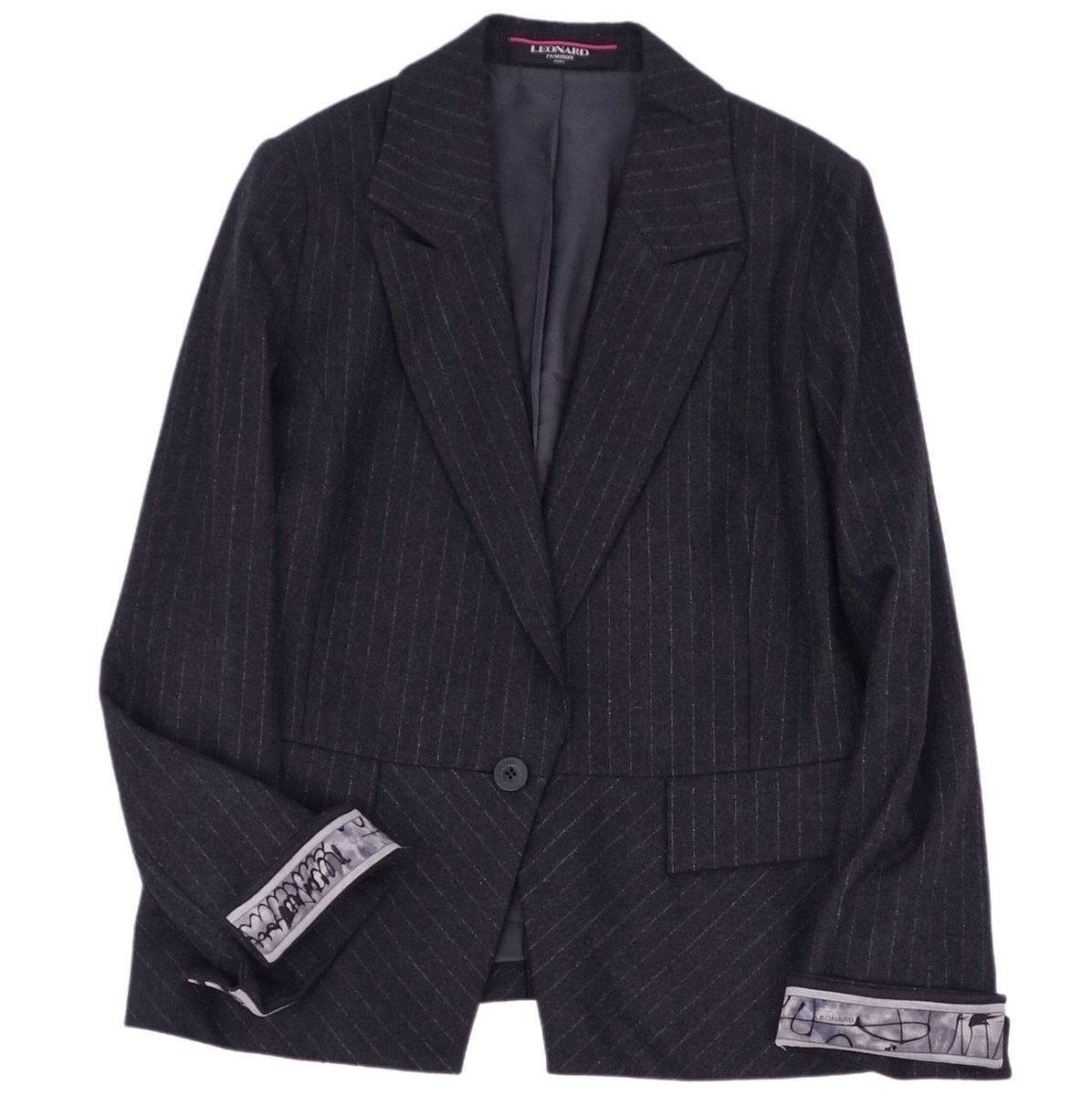 正規品，お買い得 レオナール LEONARD ジャケット テーラード ウール カシミヤ フラノ ストライプ レディース アウター 11 グレー ch01or-rm10a04014(女性用)｜売買されたオークション情報、yahooの商品情報をアーカイ 女性用