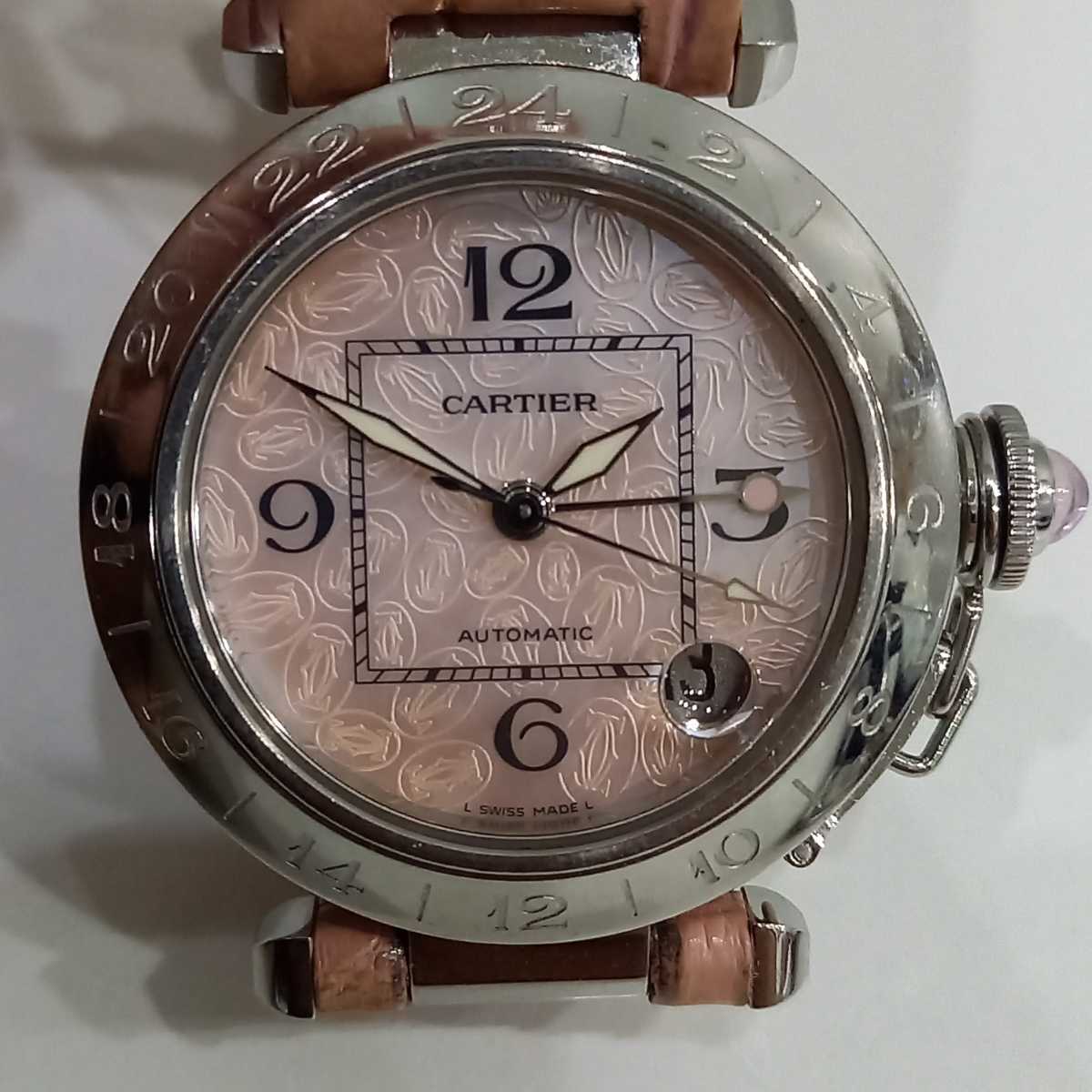 ☆Cartier/カルティエ パシャc 2377 自動巻き レディース腕時計 ピンク 