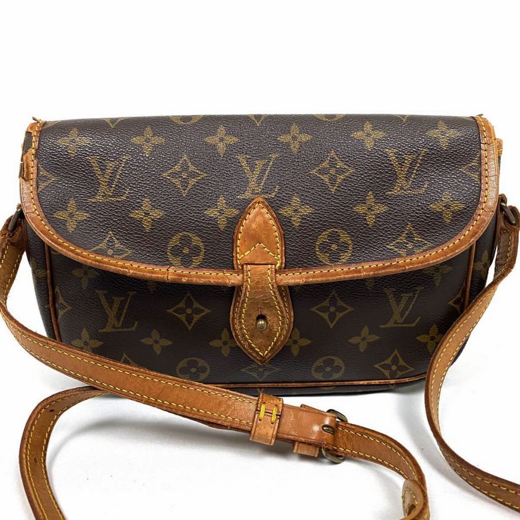 1円 LOUIS VUITTON ルイヴィトン ジベシエールPM ショルダーバッグ モノグラム PVC ヌメ革 斜め掛け ブラウン フランス製 M42248 廃盤