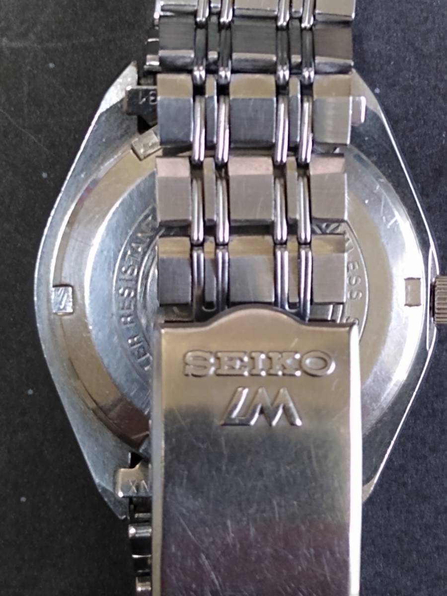 ジャンク SEIKO セイコ- 腕時計 5606-7280 青文字盤 カットガラス 23石
