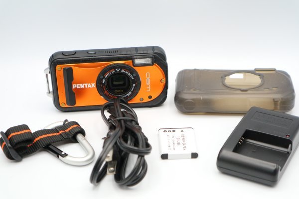 美品 PENTAX Optio W90 オレンジ PENTAX 防水デジタルカメラ Optio W90