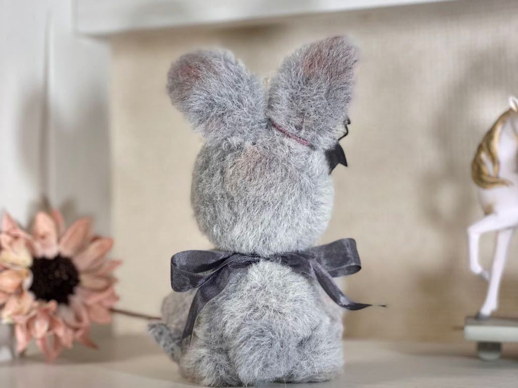 mighetto* ハンドメイド テディベア グレー うさぎ ぬいぐるみ