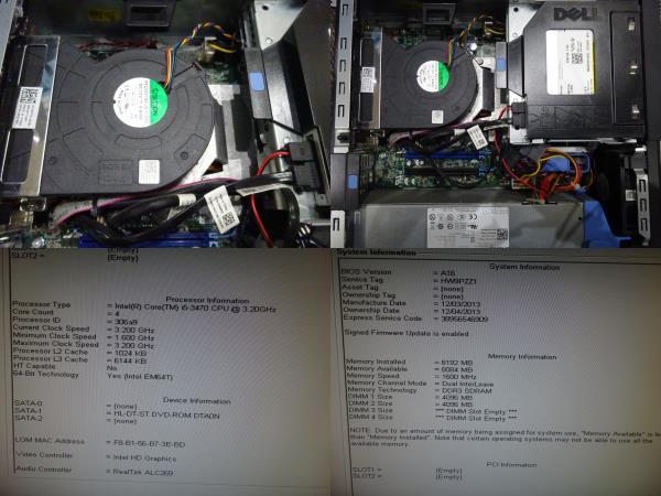 TF08199 DELL OPTIPLEX7010 Intel（R）Core（TM)i5-3470 CPU 3.20GHz