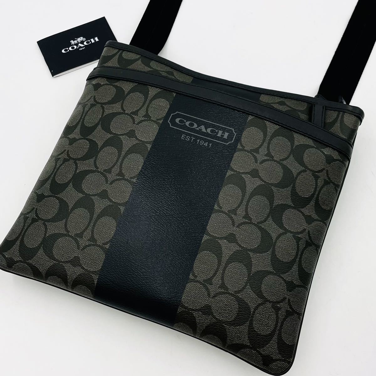 豊富な，お得 1円 保管品 コーチ COACH ショルダーバッグ クロスボディ PVC 革 ブラック サコッシュ ブラウン シグネチャー メンズ レディース(男性用)｜売買されたオークション情報、yahooの商品情報をアー かばん、バッグ