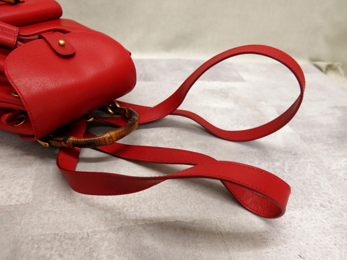 ○超美品○GUCCI グッチ○バンブー○カーフ レザー 本革○リュック 