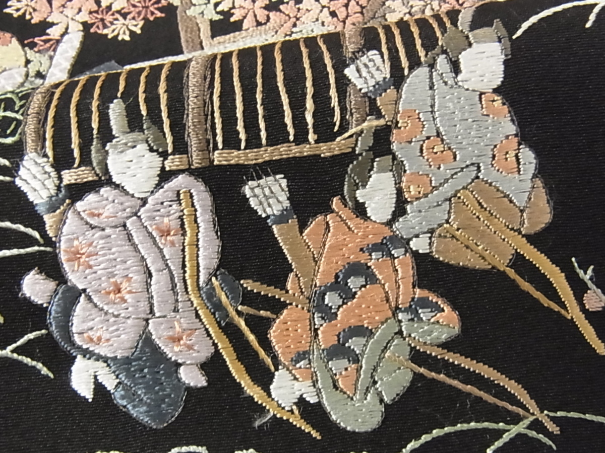 正絹 金彩 平和屋着物□豪華黒留袖 作家物 駒刺繍 逸品 暈し染め 