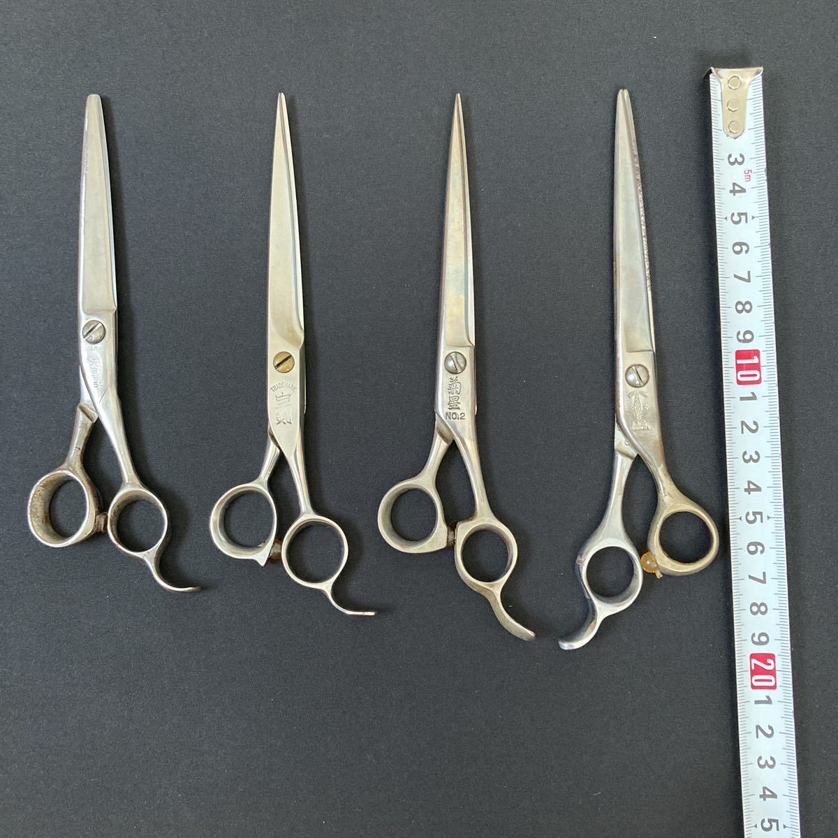 中古 理容 鋏 4点まとめて 宝剣/菊星/天洋/他 ＊03_6
