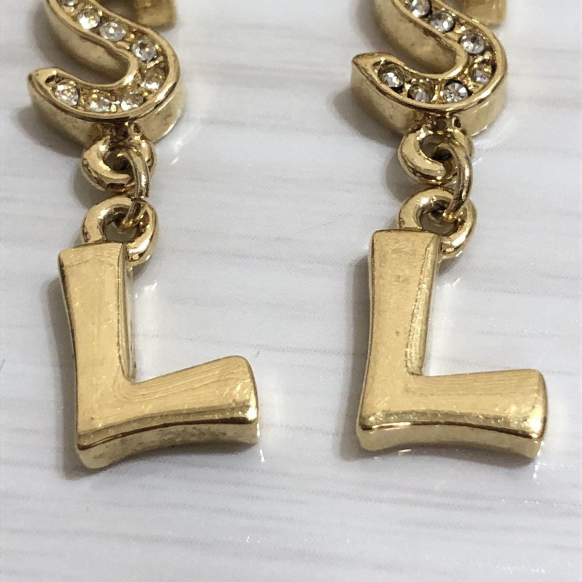 ラインストーン イヤリング イヴ・サンローラン YSL イヴサンローラン 