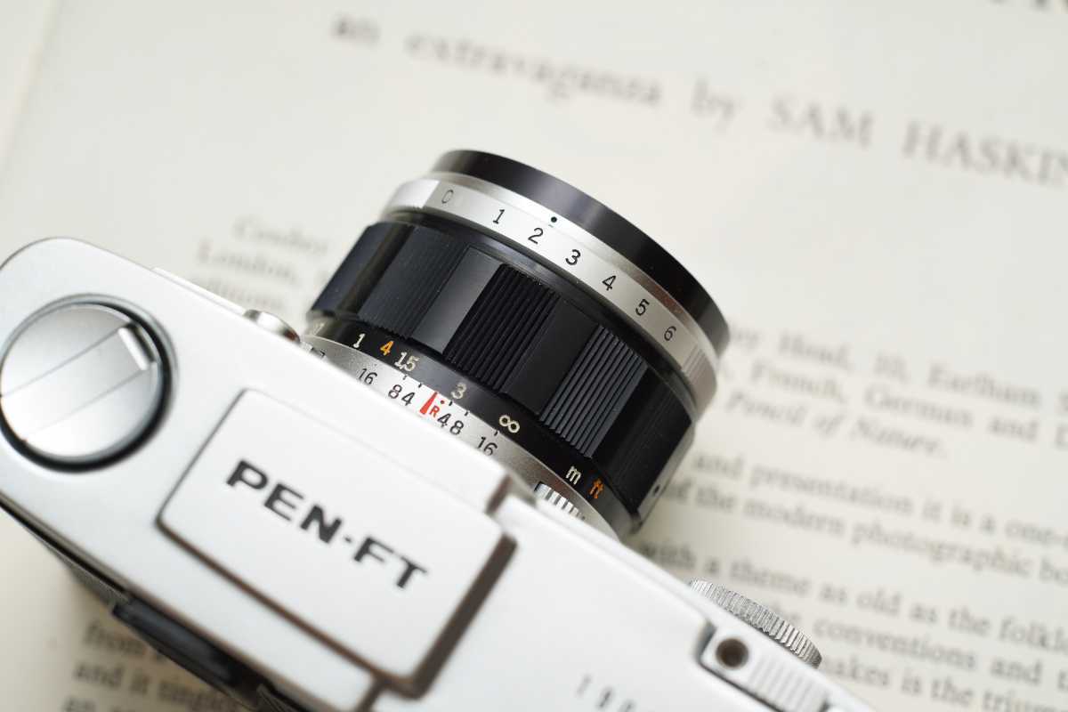 【美品・調整済】　オリンパスペンF 40mm f1.4　付属品付　すぐ撮影出来ます OLYMPUS　PEN 　ハーフサイズ　大口径　フィルムカメラ_3