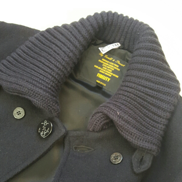 美品2.6万　FIDELITY ネイビーメルトンピーコート　bshop　