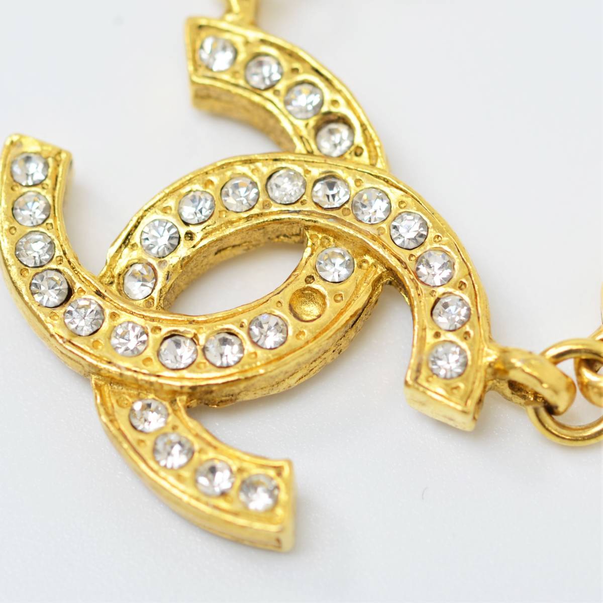 S 1円スタート CHANEL シャネル ココマーク ラインストーン ネックレス 