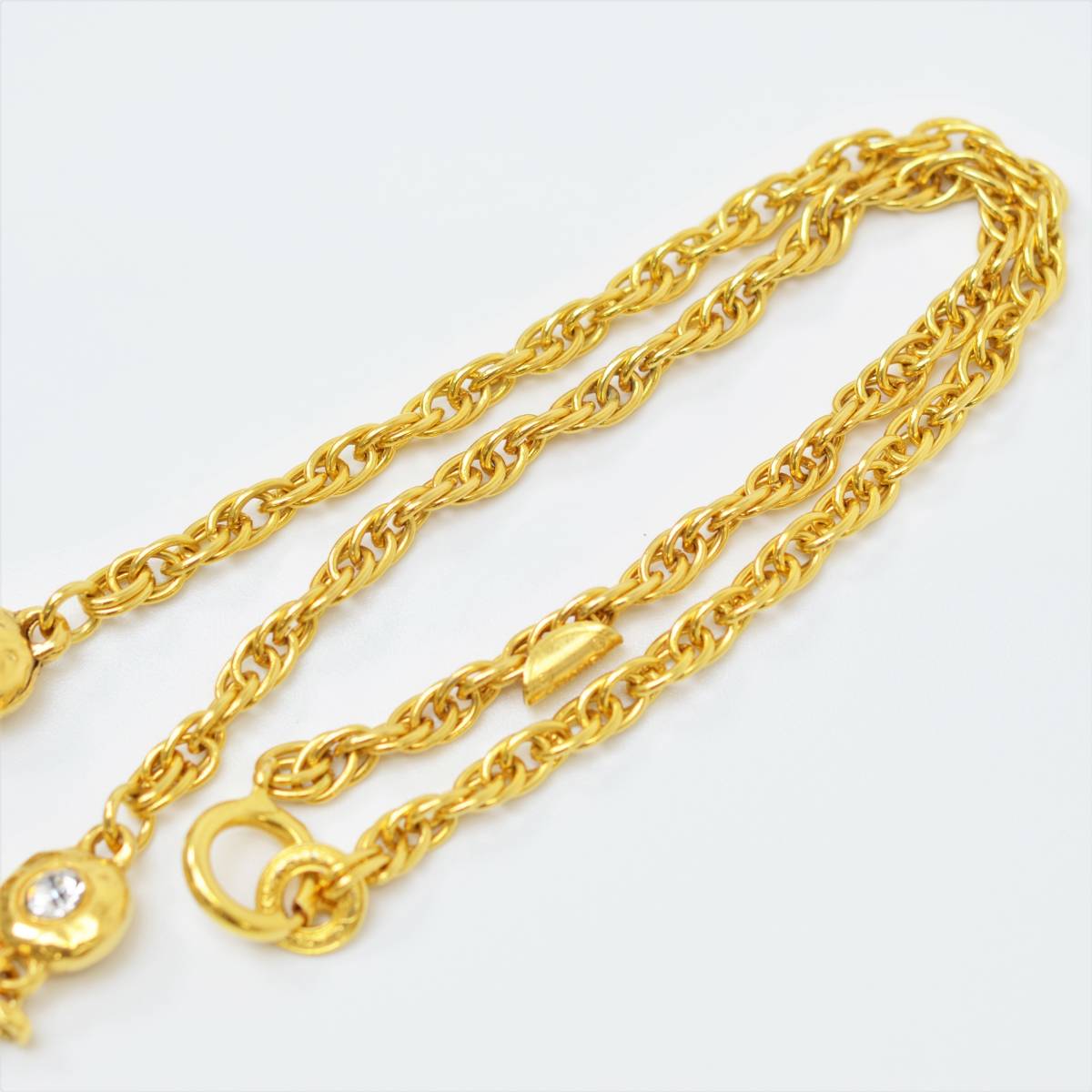 S 1円スタート CHANEL シャネル ココマーク ラインストーン ネックレス 