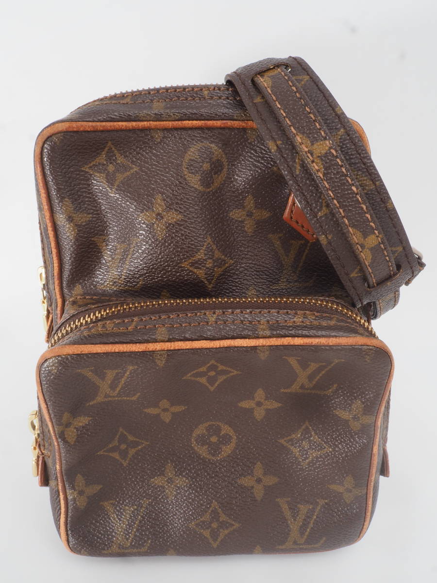 人気定番，セール 1円スタート LOUIS VUITTON ルイヴィトン ミニアマゾン モノグラム ショルダーバッグ ブラウン系 ゴールド金具 ファスナー開閉良好 L35002(ショルダーバッグ)｜売買されたオークション情報、yahoo かばん、バッグ