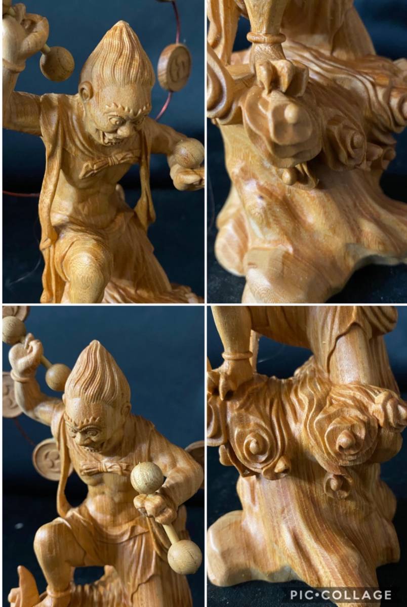 最高級品 大型38cm 井波彫刻 一刀彫 総ケヤキ材 仏教工芸品 木彫仏像