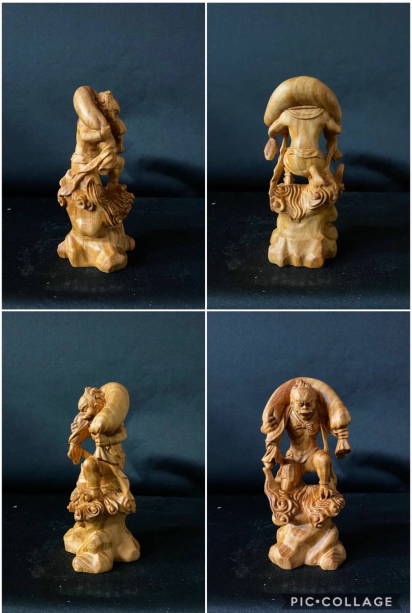 仏教工芸品 総ケヤキ材 精密彫刻 極上品 金剛力士像一式 最高級