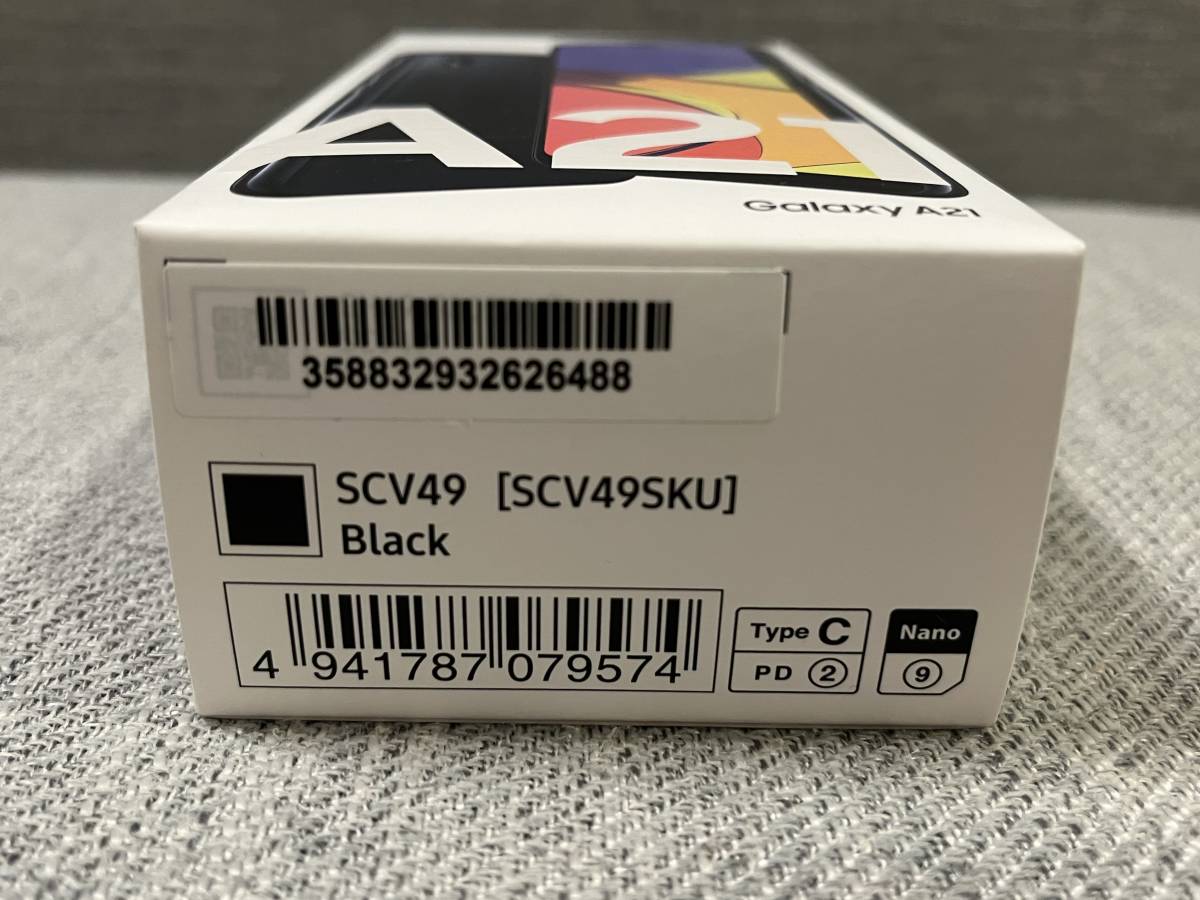 スマートフォン本体 新品未使用 Galaxy A21 SCV49 ブラック SIMフリー