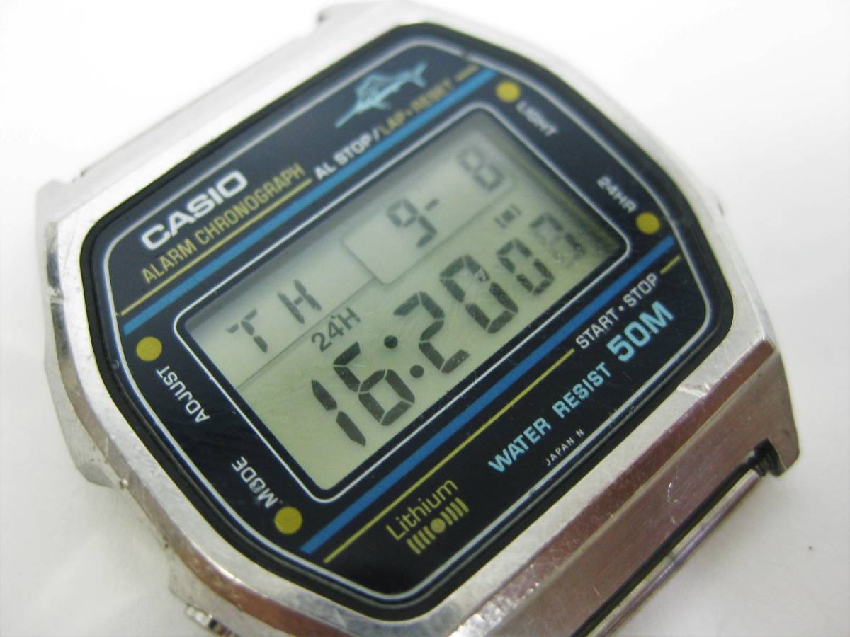 YT-B⑲141】CASIO/カシオ W-36 カジキマーク ALARM CHRONOGRAPH 