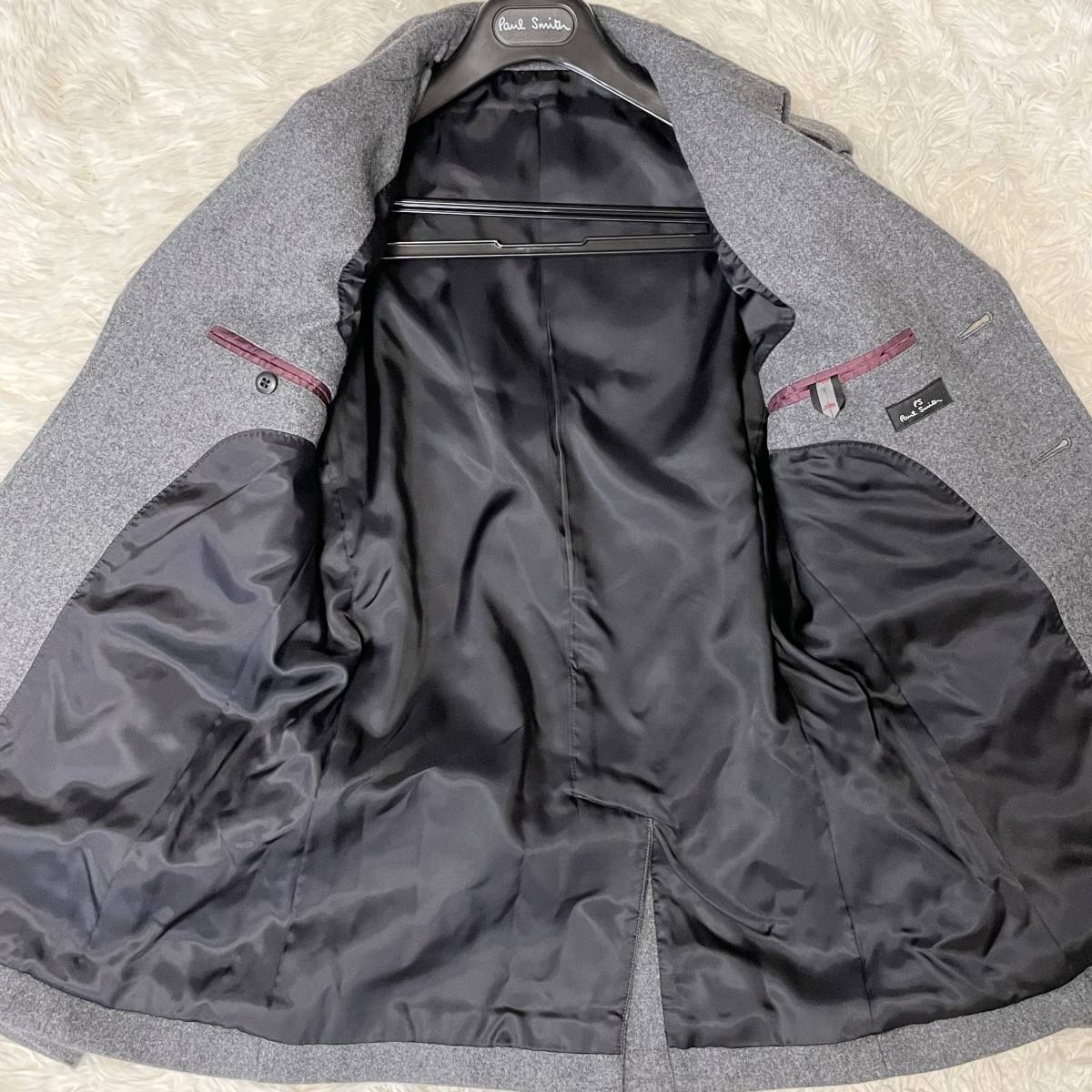 ポールスミス ナポレオンコート 銀ボタン ウール エポーレット L 日本製 黒 極美品！ポールスミス『大人のおしゃれ』PS Paul Smith Pコート