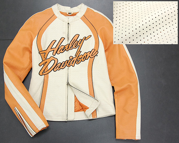 洗練4万！ハーレーダビッドソン 牛革パンチングレザーライダース