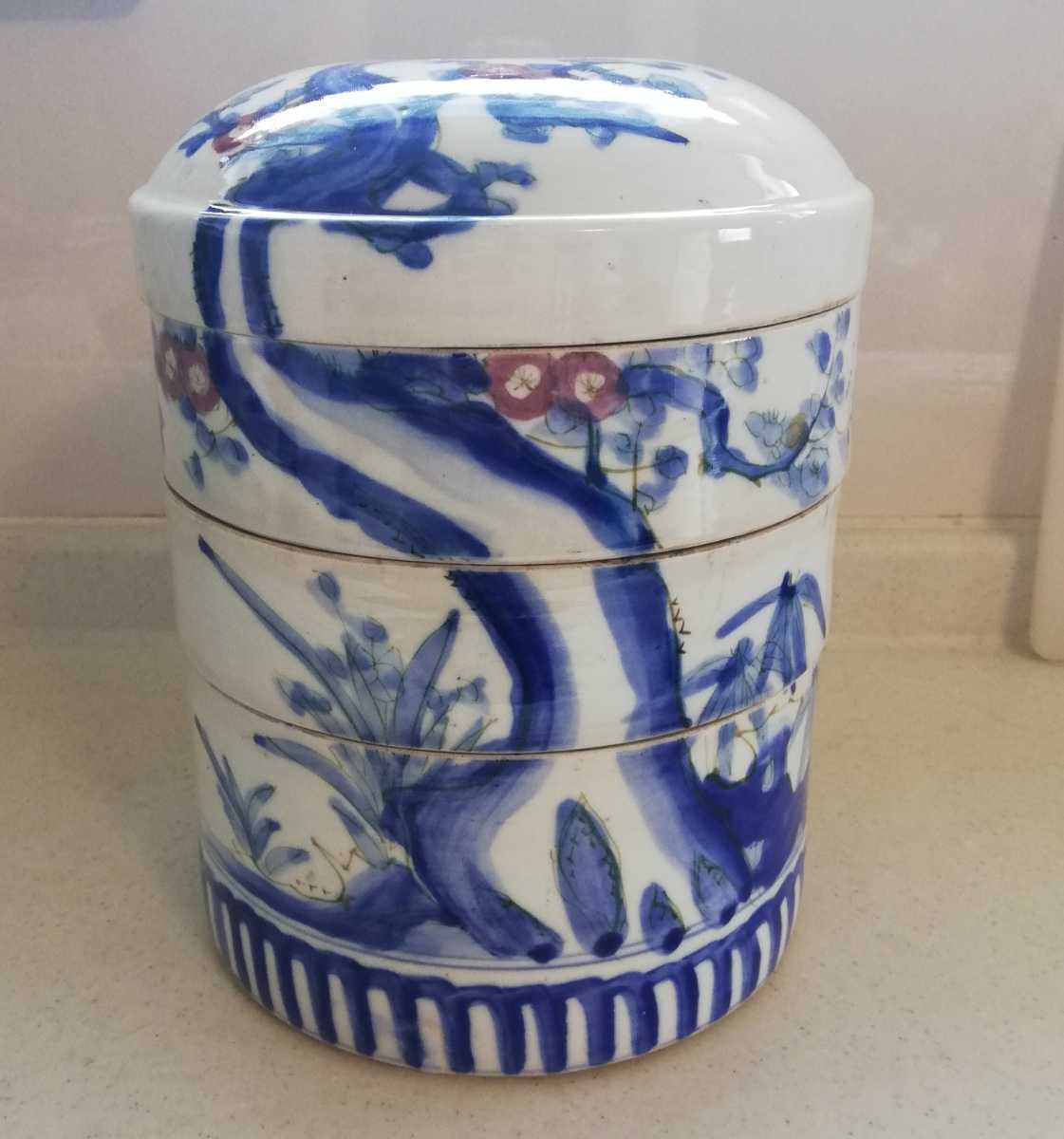 三段重 お重 陶器 重箱 骨董品 蔵出し(重箱)｜売買されたオークション